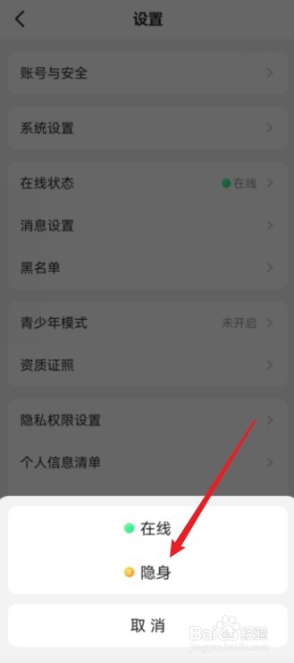 Yo语音怎么隐身在线