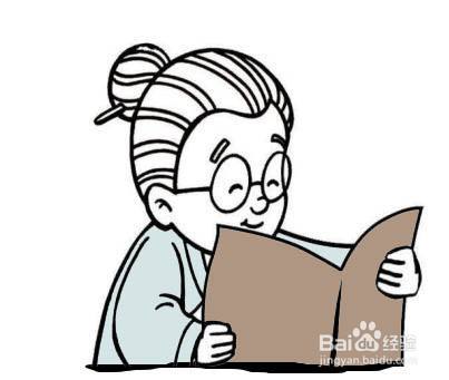 看书的老奶奶的画法