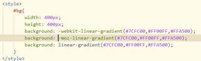 如何使用CSS3中的属性控制div元素背景渐变方向