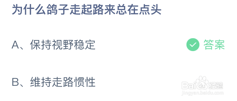 为什么鸽子走起路来总在点头