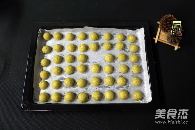 抹茶白巧克力夹心球饼干