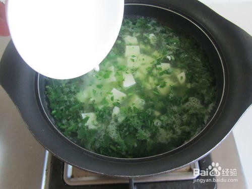 干荠菜豆腐汤