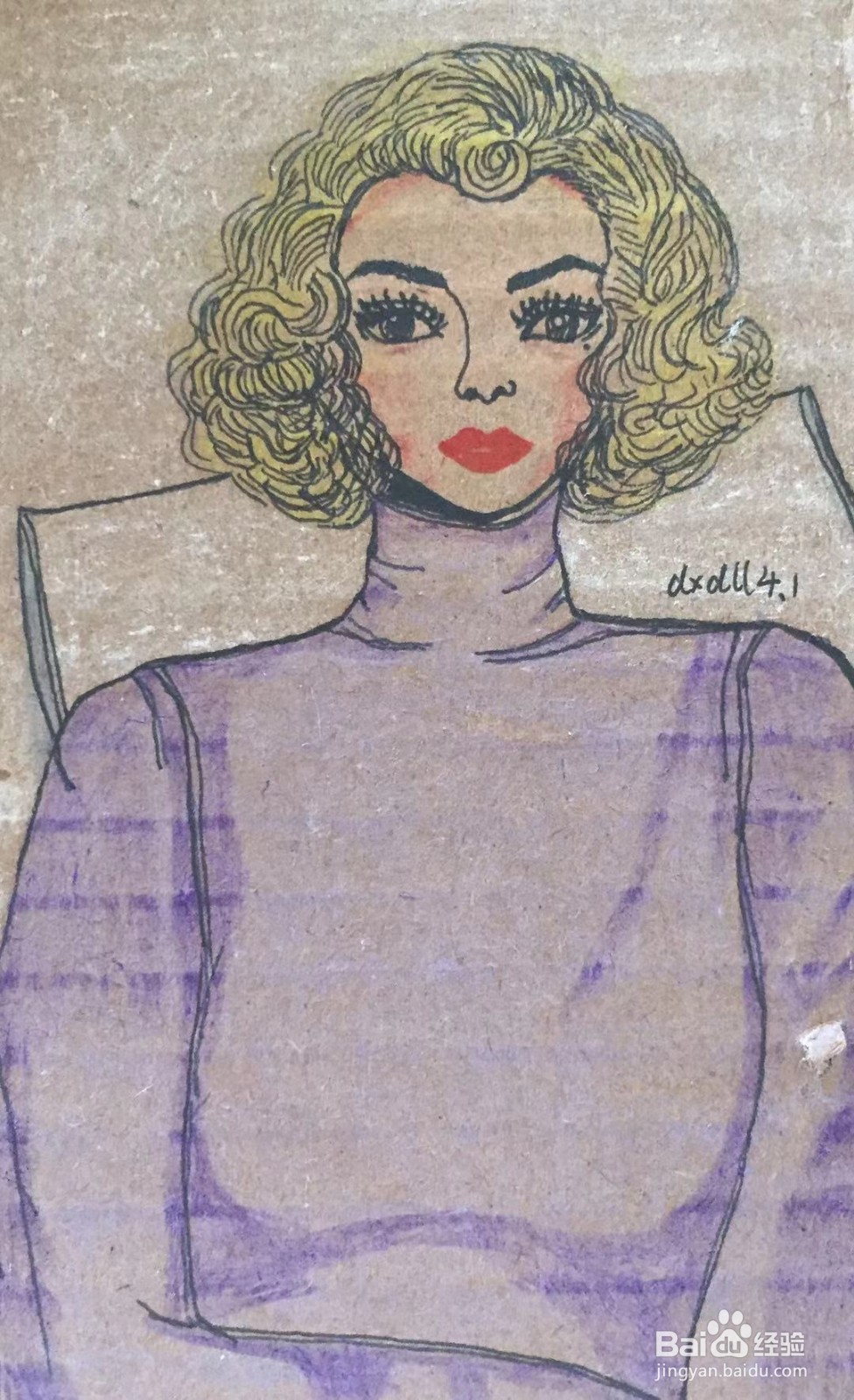 彩铅画教程之美发师安琪