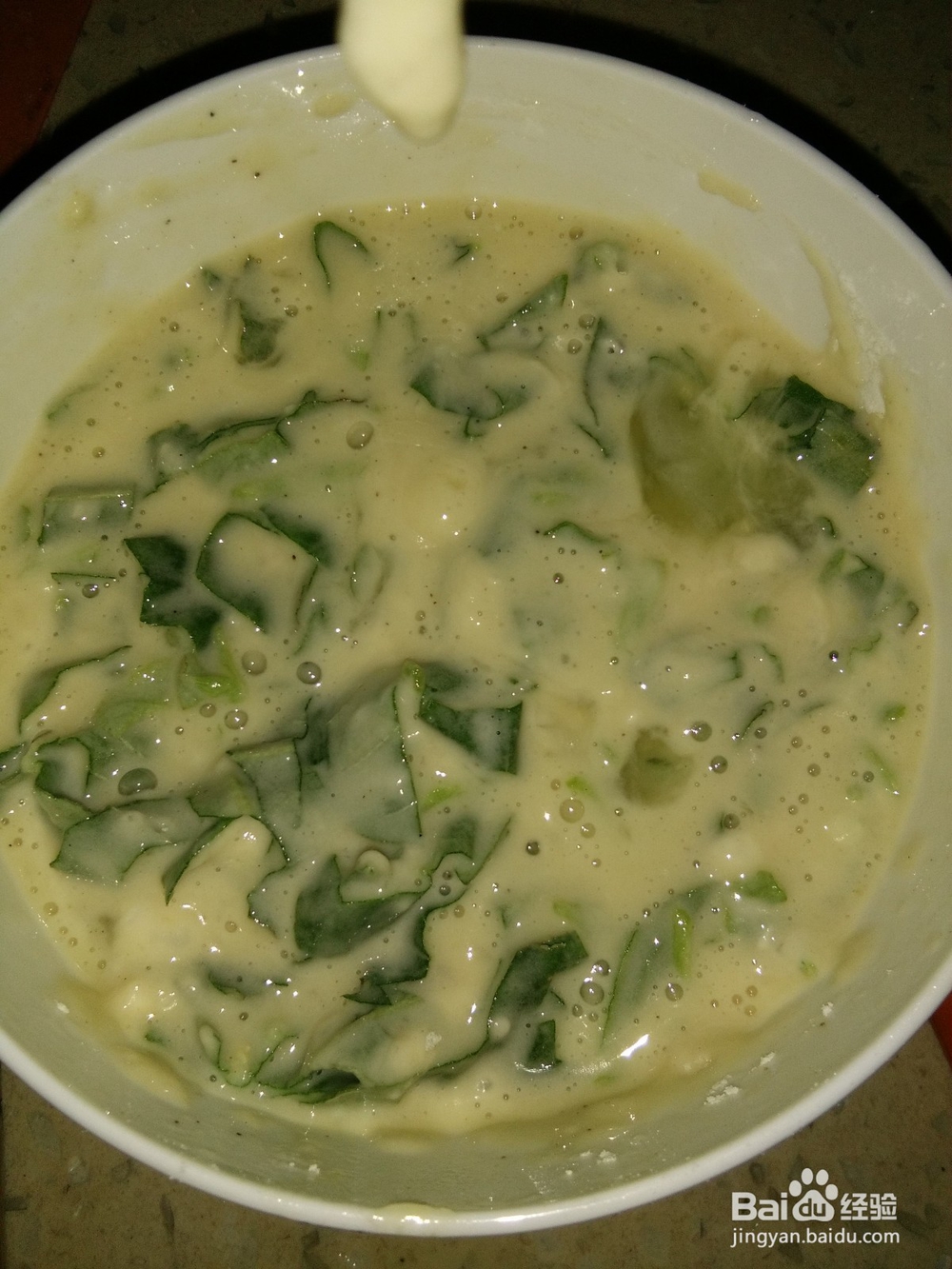 苋菜肉丝鸡蛋饼