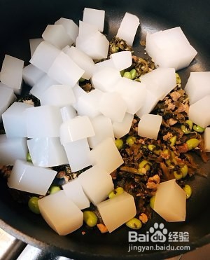 怎么做咸菜肉末炒毛豆