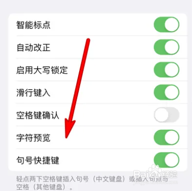 iphone字符预览在哪设置