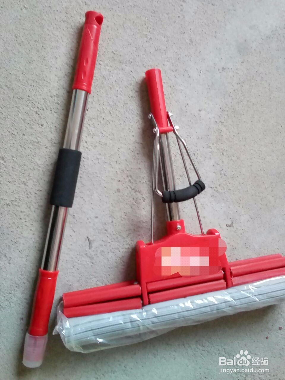 刚买来的海绵拖把怎么装?