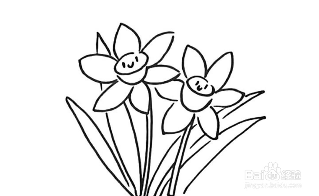 如何画水仙花的卡通简笔画教程
