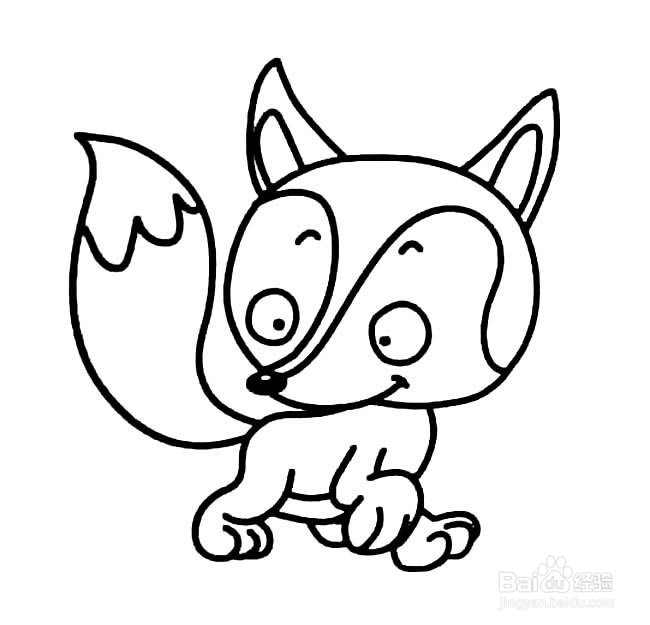 卡通狐狸的简笔画
