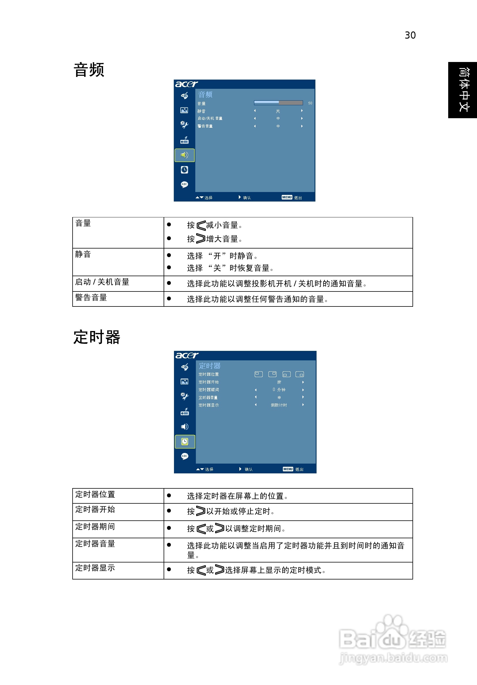 宏基P1303W投影使用说明书:[4]