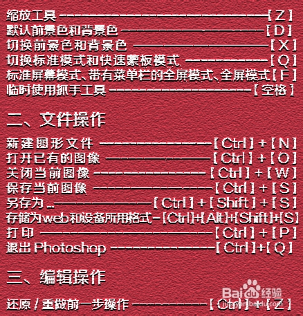 Photoshop快捷键大全