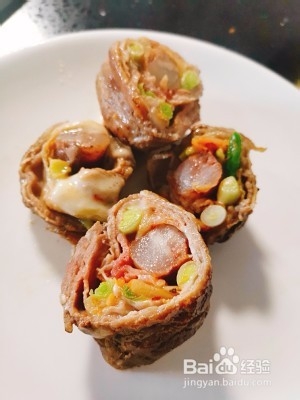 在家制作美味的芝士肉卷