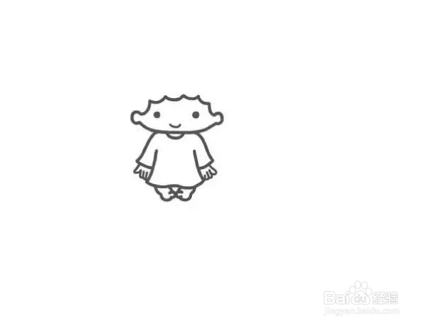 小女孩简笔画第2种画法