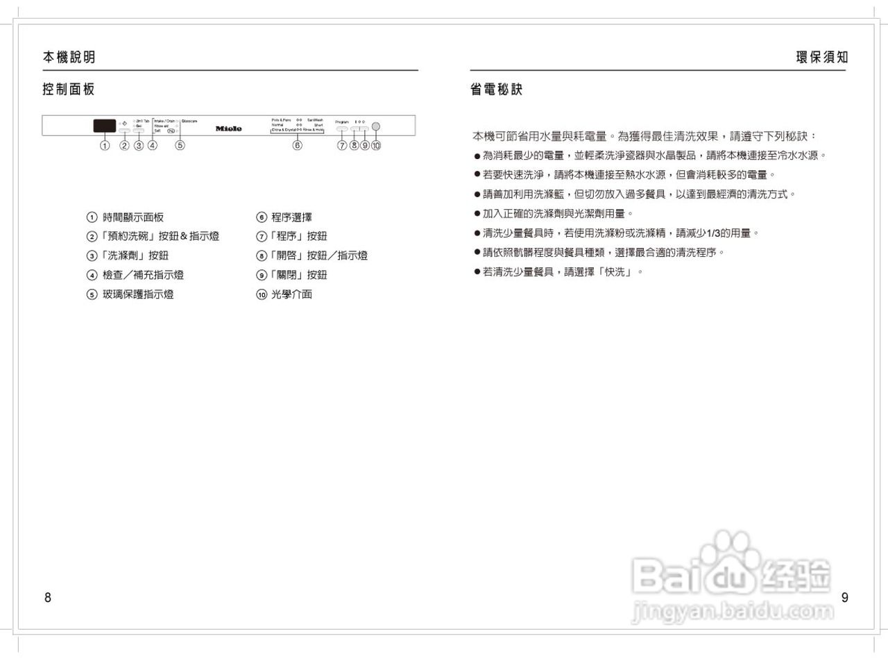 美诺Miele洗碗机G1470使用说明书:[1]