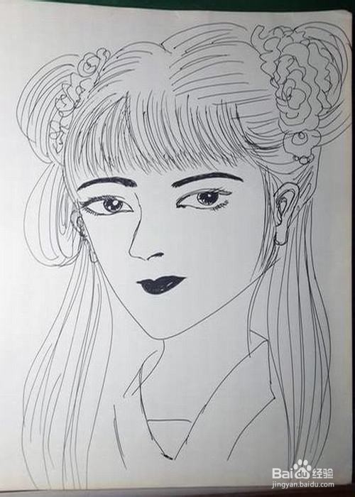 画一个古典美女