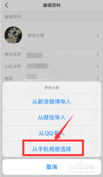 小红书怎么更换个人头像