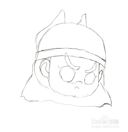 彩色简笔画Q版关羽的画法