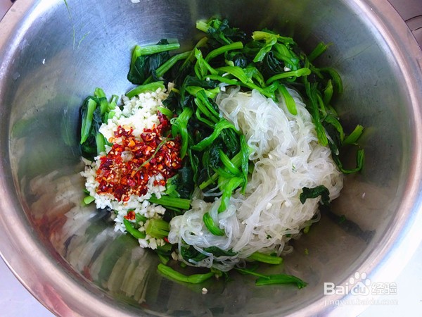 菠菜拌粉丝的做法