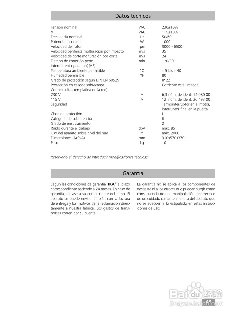 IKA MF10精细研磨机使用说明书:[5]