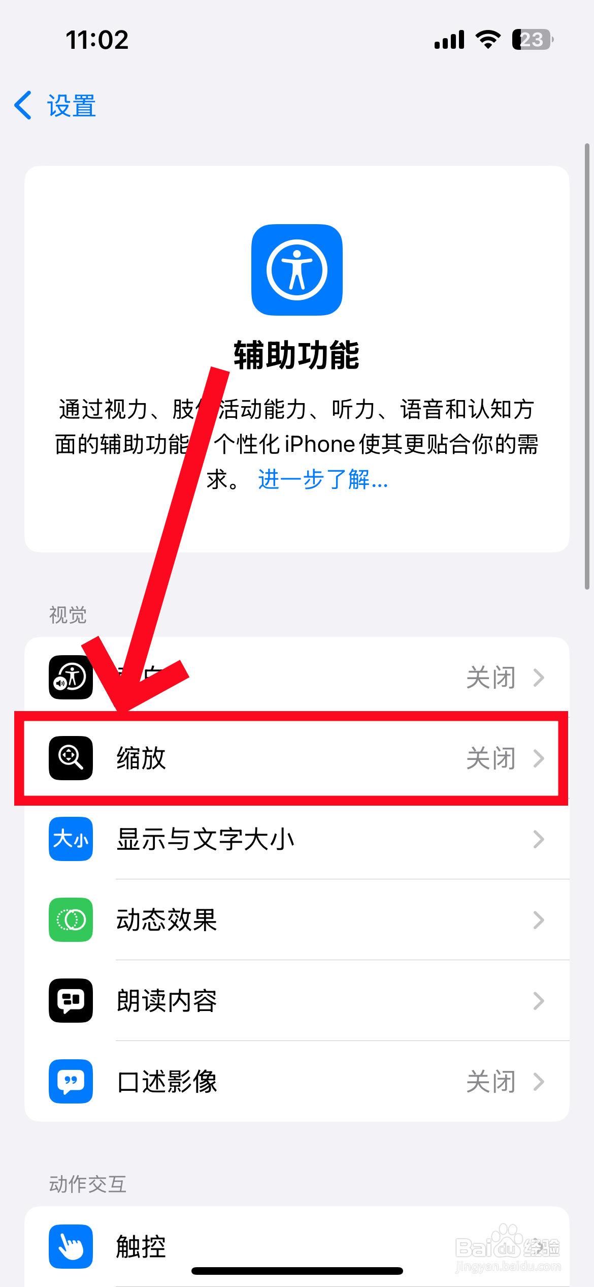 苹果手机按了缩放怎么恢复