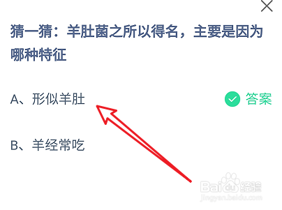 蚂蚁庄园答案羊肚菌之所以得名是因为哪种特征