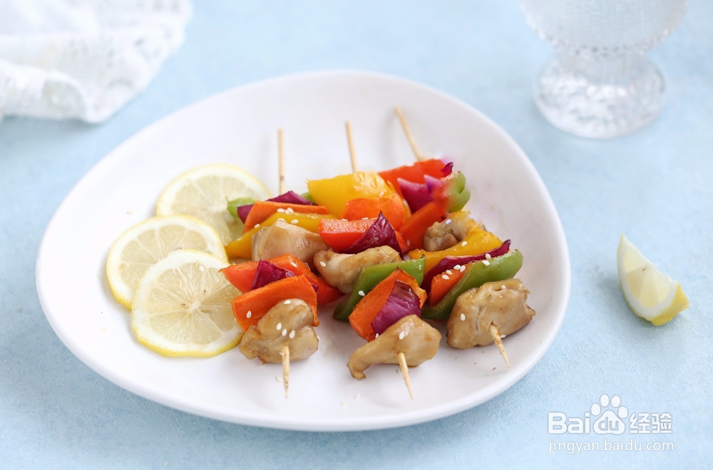 美味柠香鸡肉串