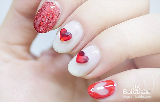 爱心美甲教程图解