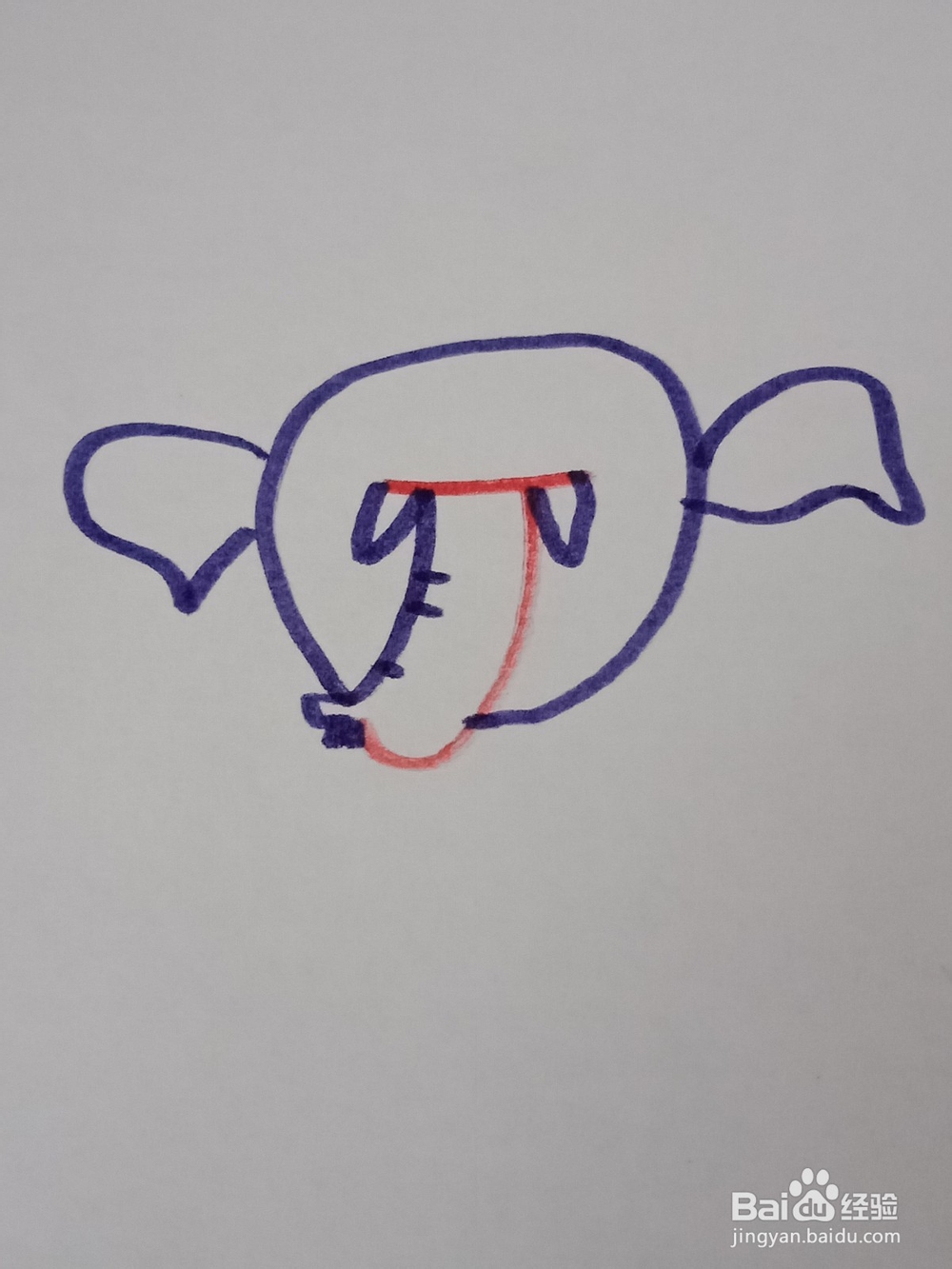 大象的简笔画。