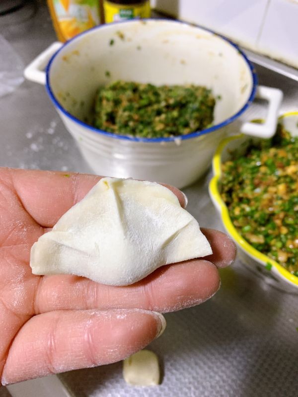 荠菜猪肉馅手工饺子