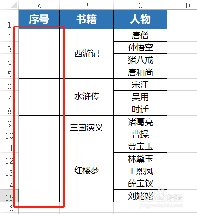 EXCEL给合并的单元格添加序号