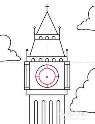 钟楼怎么画 简单图片