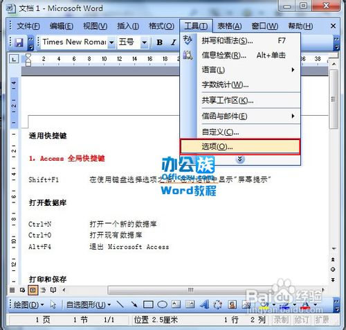 在Word2003文档中添加或删除修订的作者信息