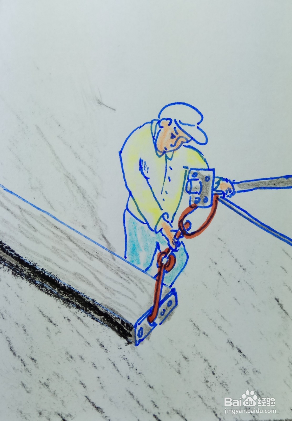 怎样画儿童简笔画钩出一个水泥板？