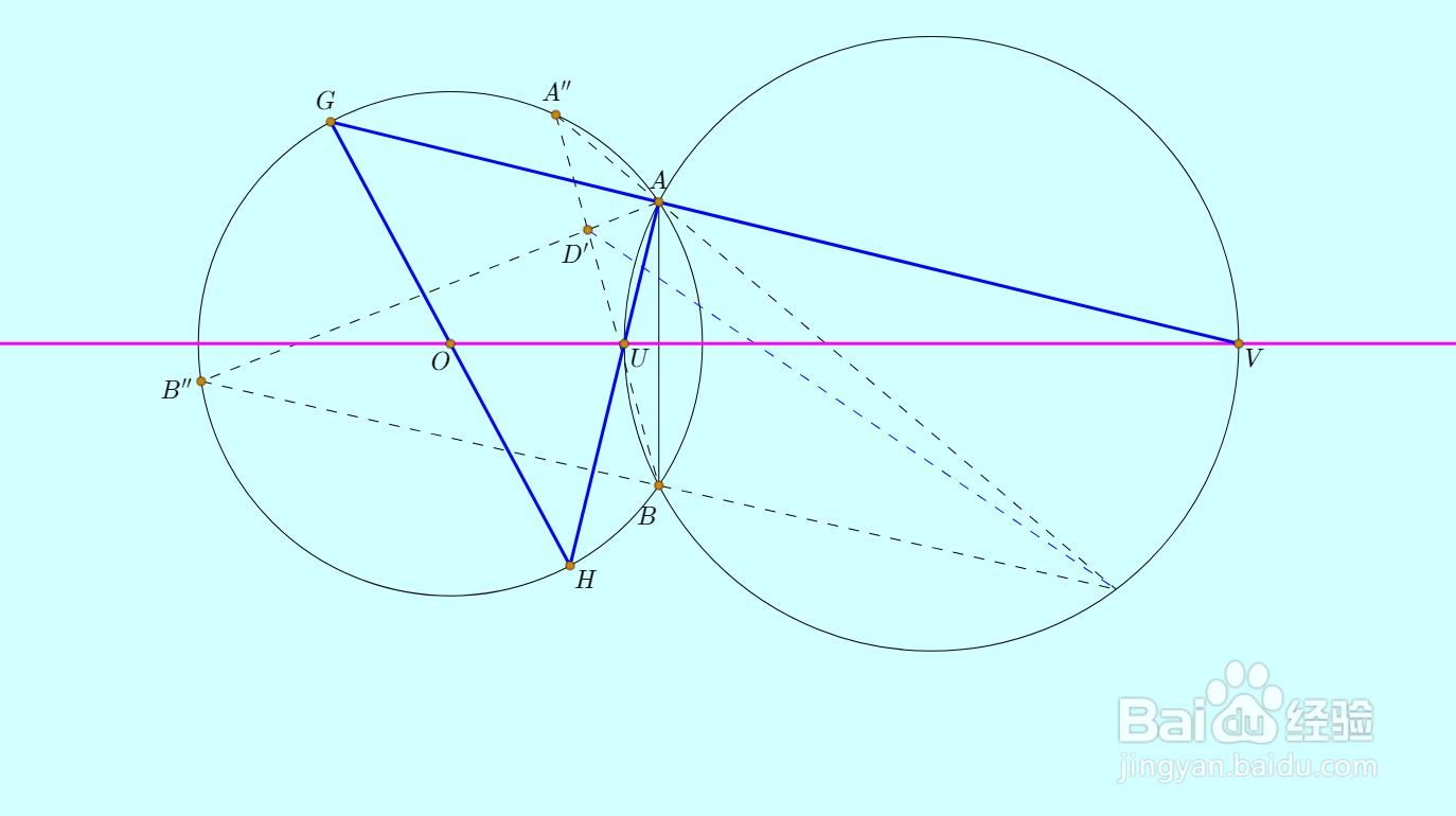 【尺规作图】怎么单尺确定相交两圆的圆心?