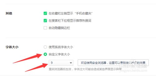 浏览器字体大小设置