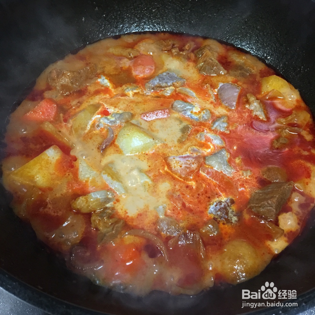 红咖喱牛腩的做法