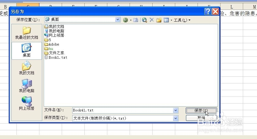 利用Microsoft Excel导出txt文本