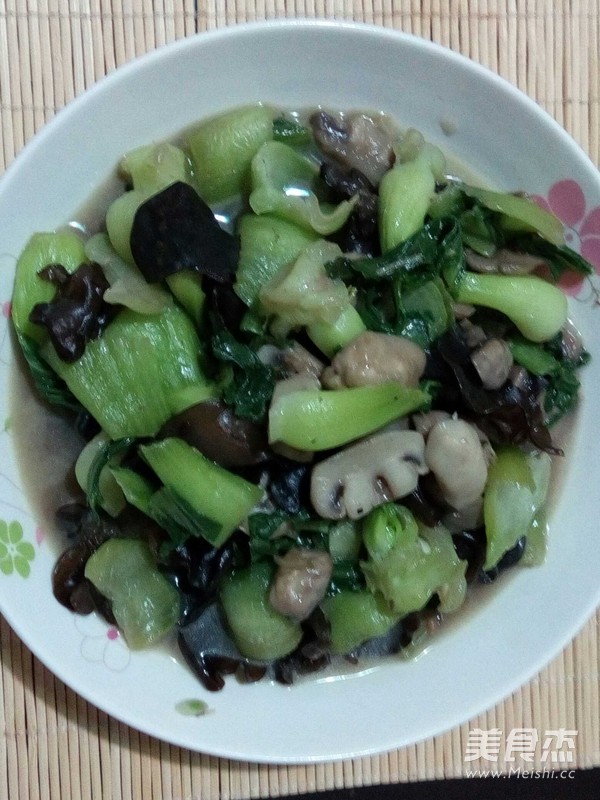 口蘑木耳炒油菜
