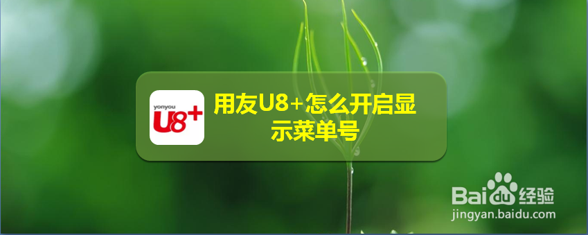 用友U8+怎么开启显示菜单号