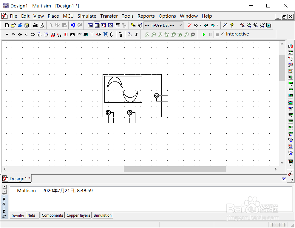Multisim怎么放置示波器？