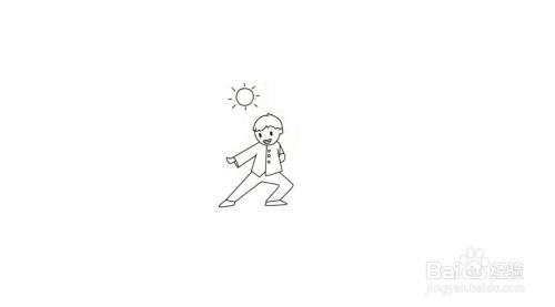 晨练简笔画步骤分解