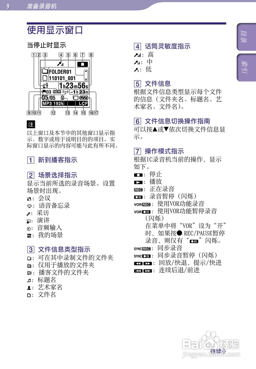 索尼ICD-UX523F数码录音棒使用说明书:[1]