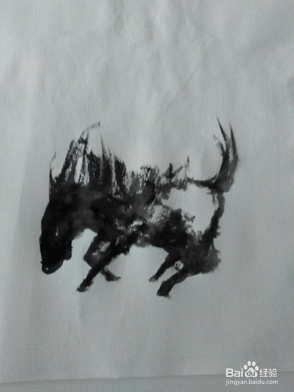 国画马的水墨画法。