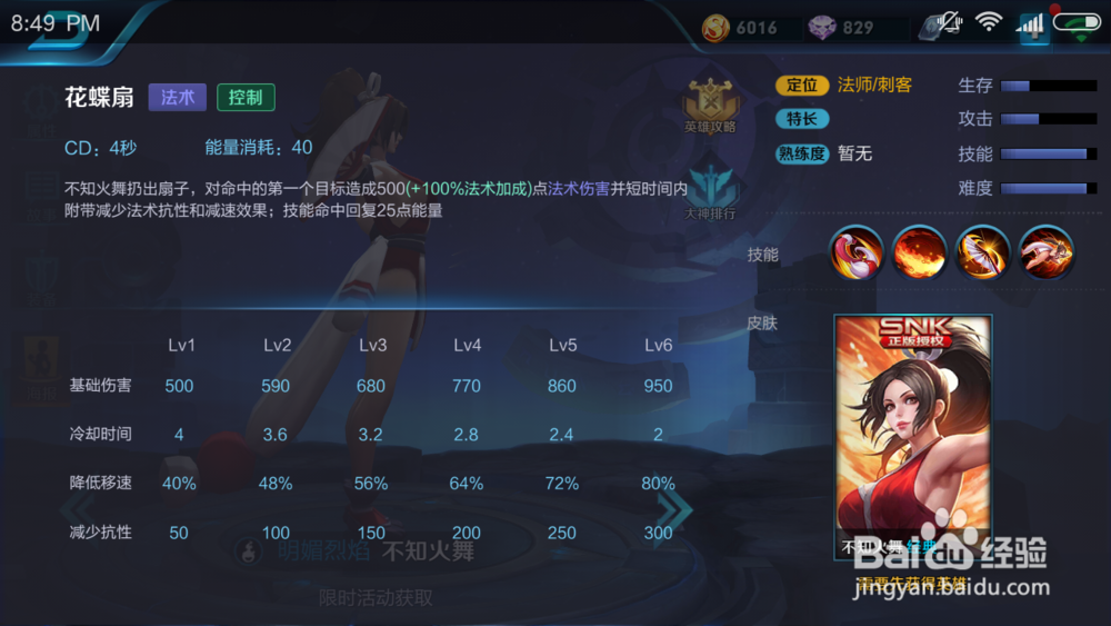 王者荣耀法师刺客不知火舞