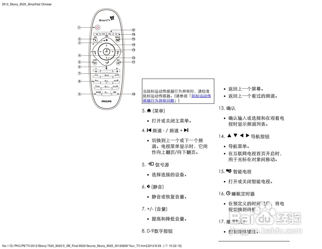 飞利浦电视说明书55寸图片