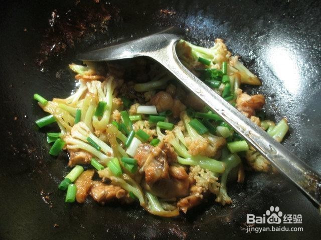 牛蛙炒花菜的制作方法