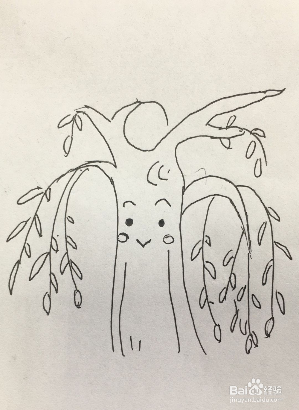 如何画一棵柳树