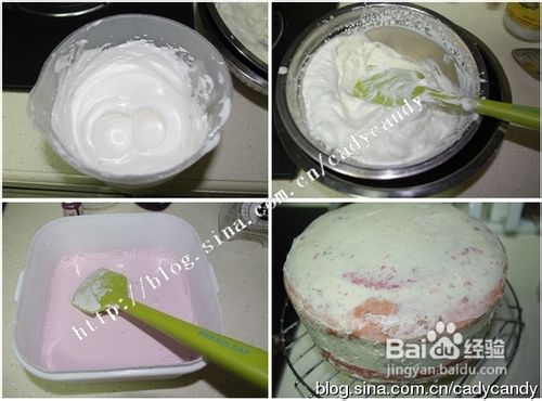 女生最爱的粉色系棋盘戚风蛋糕——蓝莓糖浆淋面