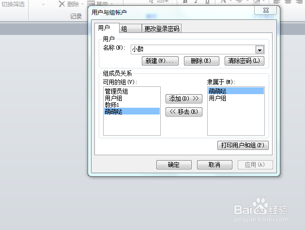 ACCESS 2010数据库将用户账户添加到组中的方法