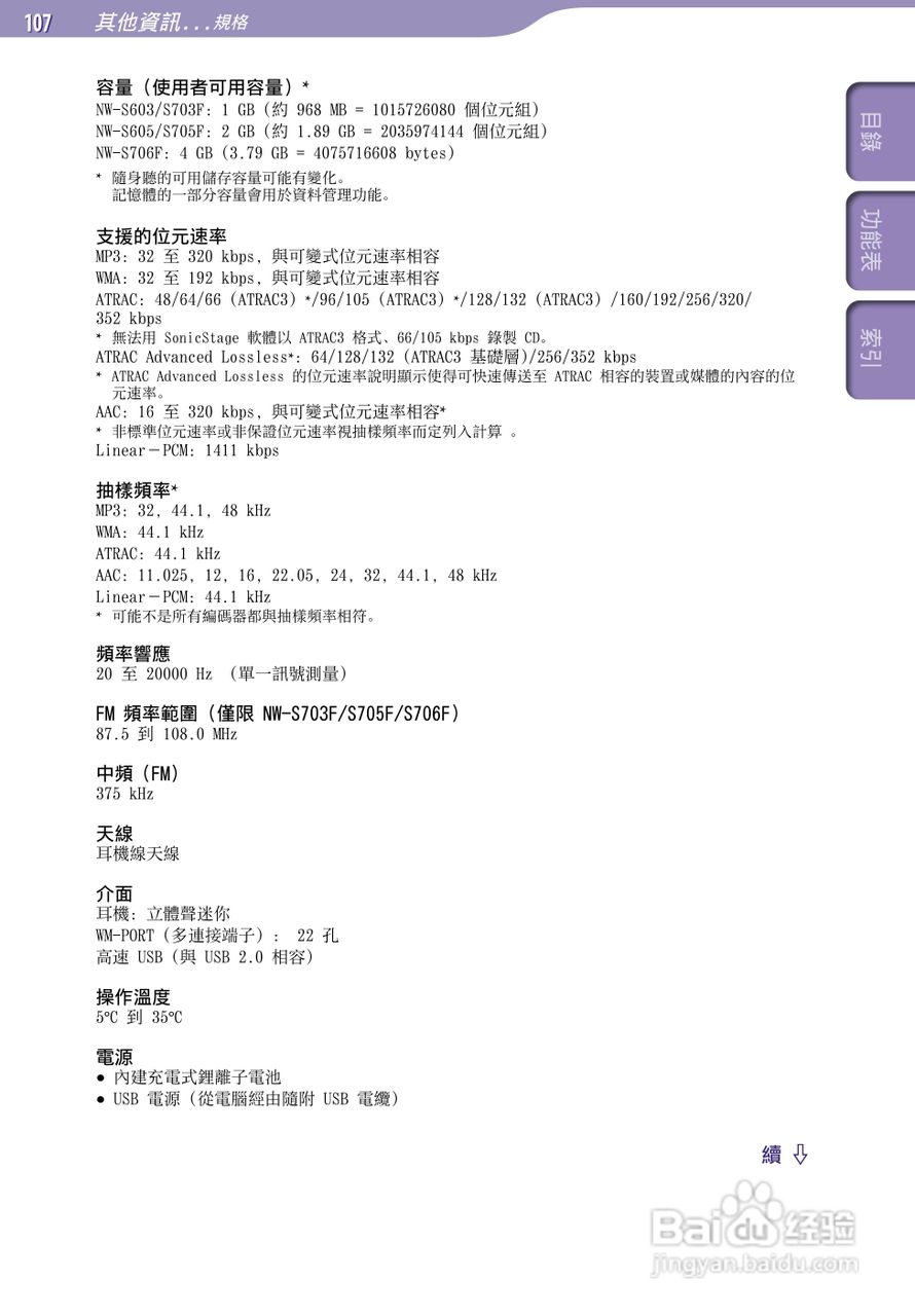 SONY索尼NW-S703F数码影音使用说明书:[11]